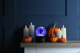 Festive Halloween Lit Decor Festive Halloween 14cm B/O Lit Witch Spinning Water Globe